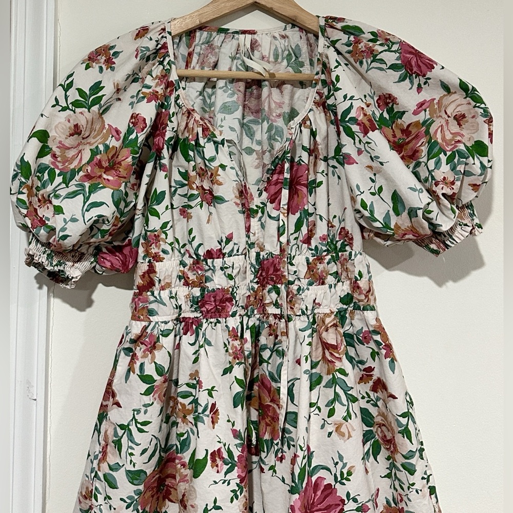 Anthropologie Somerset Maxi Dress Puff-Sleeve Floral Cottagecore Size XXS - Picture 3 of 10